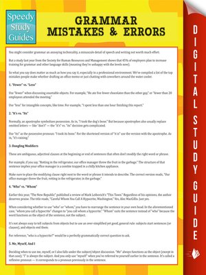Grammar Mistakes & Errors - ebook